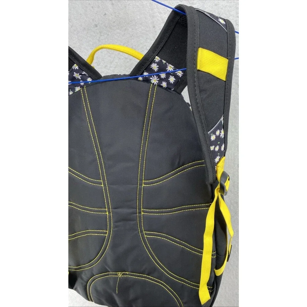 High Sierra Loop Backpack Daisy Floral Print Black Yellow School Travel Daypack